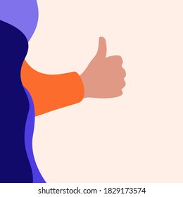 Hand thumbs up with abstract background.To see the other abstract hands illustrations , please check Hands collection.