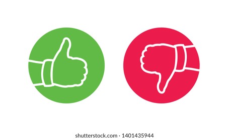 Hand thumbs up and thumbs down icon, vector illustration design