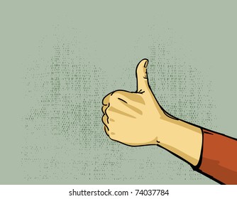 hand, thumbs up gesture illustration