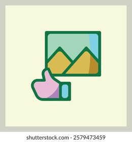 Hand Thumbs Up Graphic Icon for Social Media Interactions and Feedback Illustration