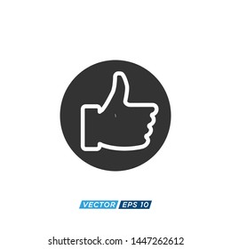 Hand Thumbs Up Icon Vector Illustration