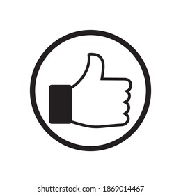 Hand Thumbs Up Icon Vector Illustration Sign
