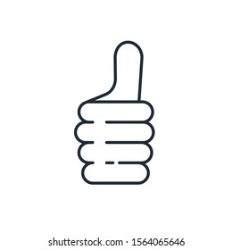 Hand thumbs up icon. Vector logo on white background.