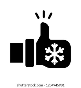 hand thumbs up like Xmas black solid design icon.