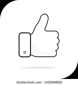 Hand thumbs up line color icon. Vector illustration.