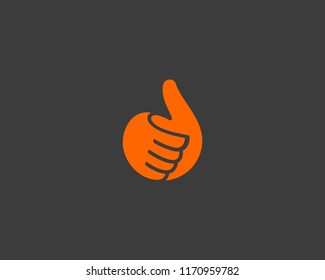 Hand, thumbs up vector logo. Like, fingers logotype.