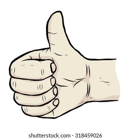 hand with thump up / cartoon vector and illustration, hand drawn style, isolated on white background.