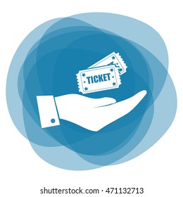 Hand with ticket icon