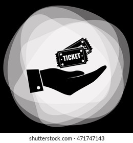 Hand with ticket icon