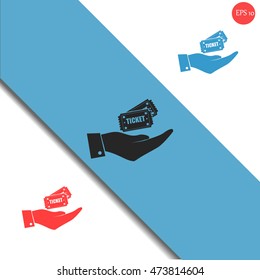 Hand with ticket icon