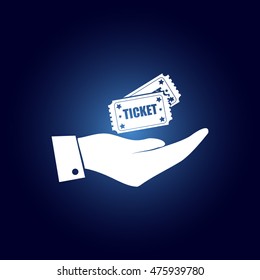 Hand with ticket icon