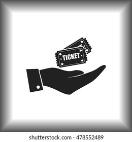 Hand with ticket icon