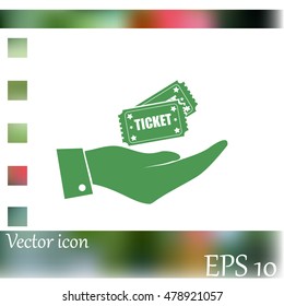 Hand with ticket icon