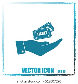 Hand with ticket icon
