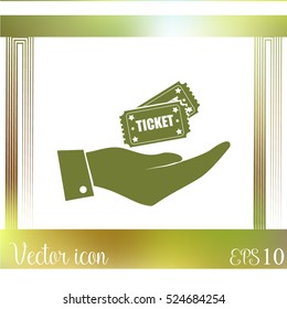Hand with ticket icon
