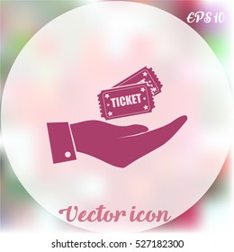Hand with ticket icon
