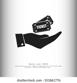 Hand with ticket icon