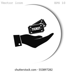 Hand with ticket icon