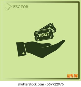 Hand with ticket icon
