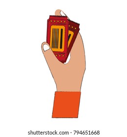 Hand with tickets