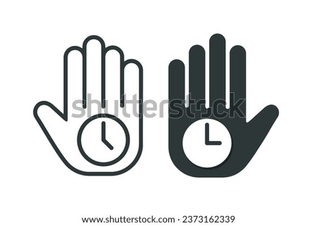 Hand with time. Illustration vector