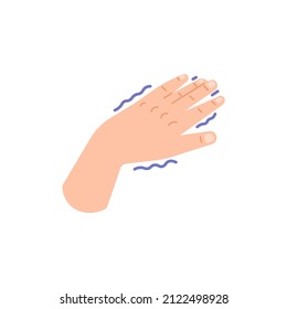 hand tingling, shaking, tremor illustration. illness, incident, problem. flat cartoon. element design