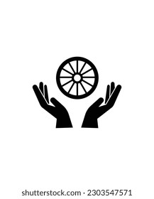 con el icono del neumático, el mejor icono plano del vector.