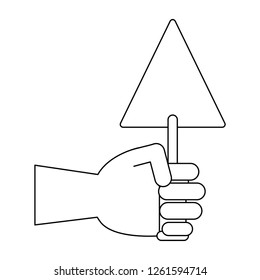 Hand with tool black and white