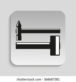 Hand tool. Hammers. Vector icon.