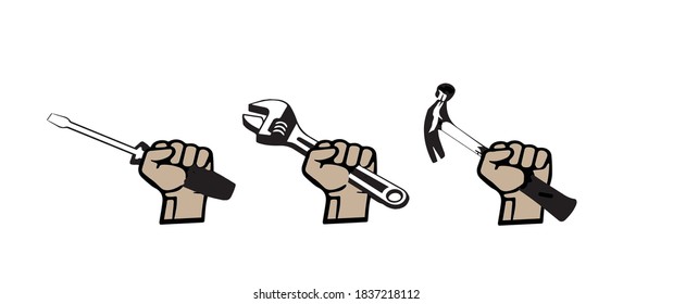Hand tool holder Isolated from white background