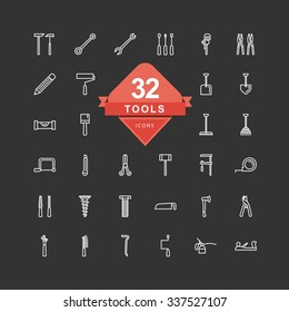 Hand tool Icons ( Line Icons )