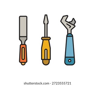 Conjunto de iconos de herramientas de mano Ilustración vectorial