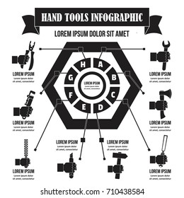 Hand tool infographic banner concept. Simple illustration of hand tool infographic vector poster concept for web