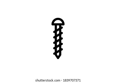Hand Tool Outline Icon - Rounded Model Screw