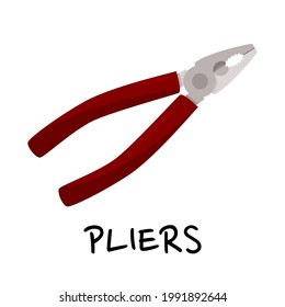 Ilustración vectorial del alicates de herramientas manuales. Aislado sobre fondo blanco.