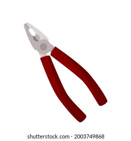 Hand tool plier vector illustration. Isolated on white background.