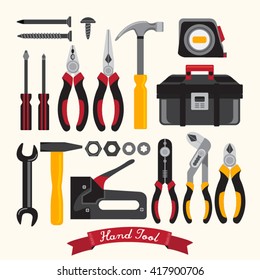 Hand Tool Set Vector Design