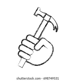 Hand with tool , Vector Illustration