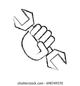 Hand with tool , Vector Illustration