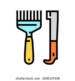 hand tools beekeeping color icon vector. hand tools beekeeping sign. isolated symbol illustration