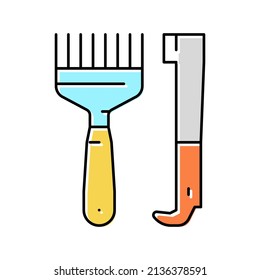 hand tools beekeeping color icon vector. hand tools beekeeping sign. isolated symbol illustration