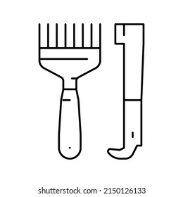 hand tools beekeeping line icon vector. hand tools beekeeping sign. isolated contour symbol black illustration
