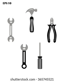 hand tools icon set on white background vector illustration 