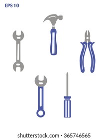 hand tools icon set on white background vector illustration 