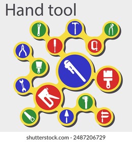 Hand tools icons minimal design. Hand tool. Modern design of tools icons. EPS 10.