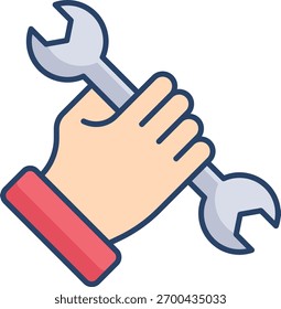 hand tools linear color icon design