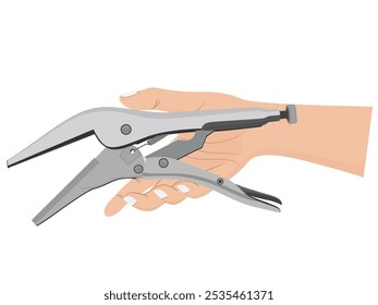 Hand tools on a white background.