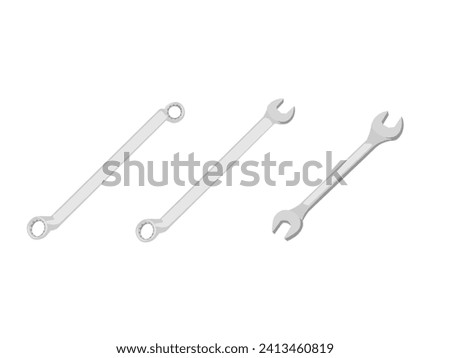 Hand tools on a white background.