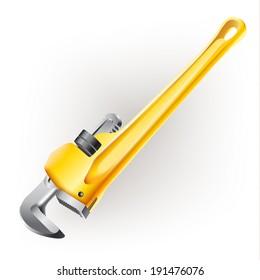 Hand tools series. Adjustable wrench, isolated on a white background. Vector illustration 