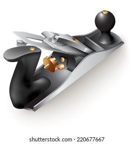 Hand tools series. Bench plane, isolated on a white background. Vector illustration